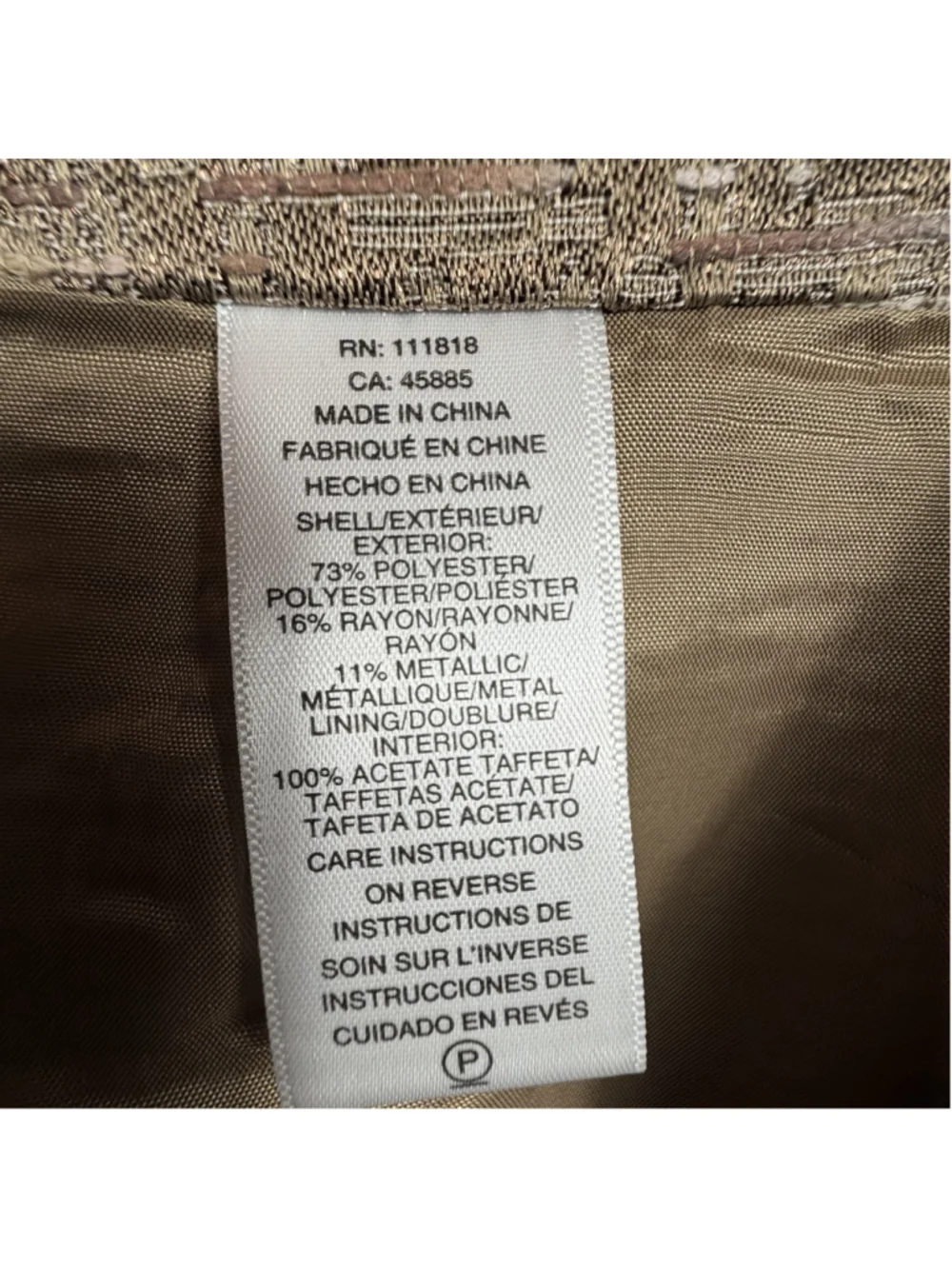 Michael Kors Women's Gold Metal Mini Skirt Size 12 P